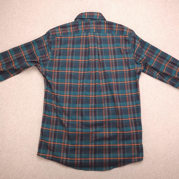 Eddie Bauer Shirt Mens M Travex Green Blue Plaid Classic Fit Long Sleeve Button - Picture 7 of 15